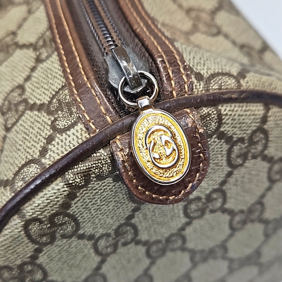 Authentic Gucci Monogram Classic Satchel Vintage Handbag Purse Authentic - Picture 10 of 17